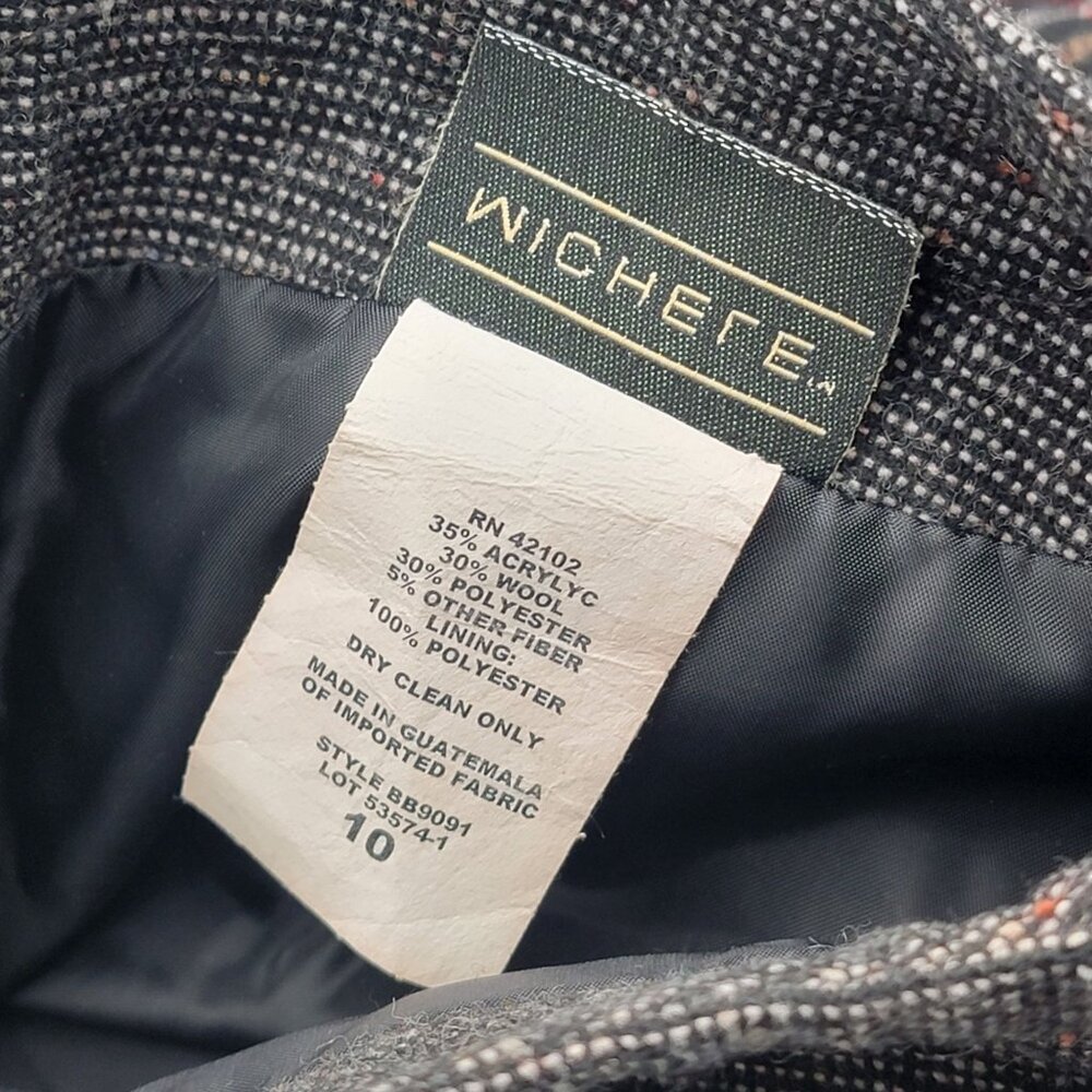 Vtg Michelle Gray Woven Wool Blend Lined Skirt Size 10 Boho Bohemian 90s Long - Picture 12 of 15